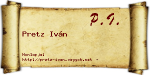 Pretz Iván névjegykártya